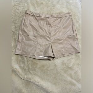 Halogen faux, leather shorts